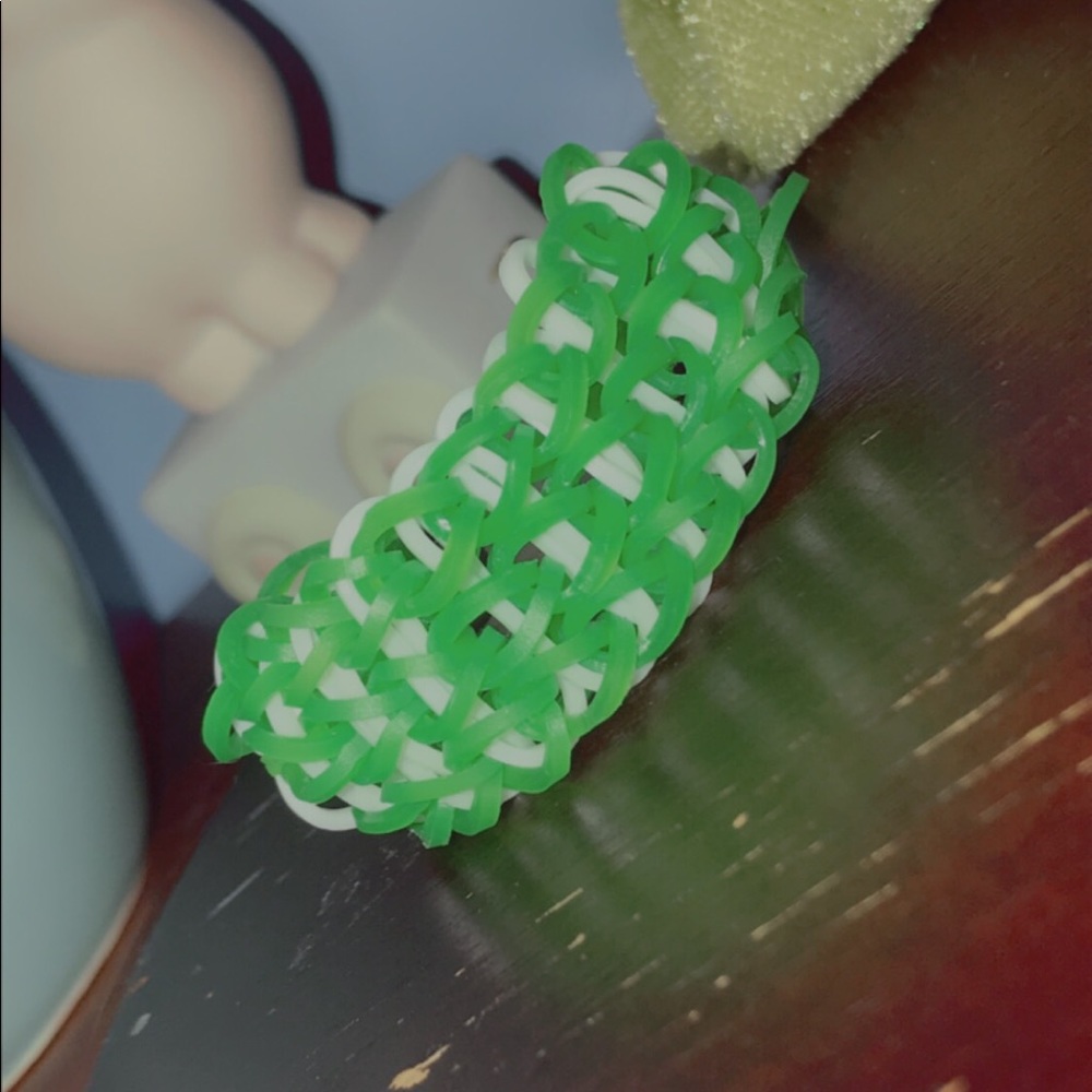 Green and white bracelet